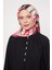 Pembe Fırça Desen Trend Twill Eşarp 2