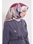 Pembe Soyut Yaprak Desen Twill Ipek Eşarp 2
