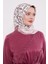 Pembe Papatya Desen Twill Ipek Eşarp 2