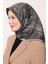 Siyah-Beyaz Soyut Etnik Desen Twill Ipek Eşarp 2