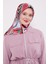 Pembe Dama Desen Twill Ipek Eşarp 3