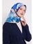 Saks Soyut Yaprak Desen Twill Ipek Eşarp 1