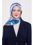 Saks Soyut Yaprak Desen Twill Ipek Eşarp 3