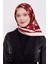 Bordo-Siyah Papatya Desen Twill Ipek Eşarp 3