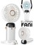Lcd Ekranlı Şarjlı El Fanı Mini Vantilatör 5 Kademe Sessiz Boyun Askılı Beyaz Fan 2