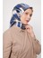 Mavi Fırça Desen Trend Twill Eşarp 3