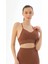 Kahve Mı Emay 3921 Soft Seamless Ripli Tayt Yoga Takımı 3
