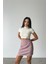 Kaşe Kısa Etek - Pembe 4