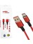 Weko WK-22024 USB To Type-C Örgülü Kırmızı Telefon Şarj Kablosu 1
