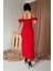 Kırmızı Askı Detaylı Elbise 3