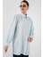 Çizgili Uzun Gömlek Tunik 5947 - Mavi 3