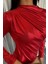 Parlak Omuz Drapeli Bodysuit - Kırmızı 4