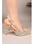 Remian Taşlı Platform Stiletto Gold 10