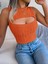 Munn Collection Kadın Askılı Bisiklet Yaka Güpüs Dekolteli Triko Crop Bluz 3