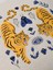 Tiger Charm Kaplan & Nazar Motifli Keten Kırlent Kılıfı 45X45 cm 4