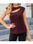 Munn Collection Kadın Sıfır Kol Pencere Detay Viskon T-Shirt 5
