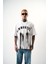 Erkek Immortal Baskılı Oversize T-Shirt Beyaz 1