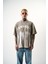 Erkek Immortal Baskılı Oversize T-Shirt Gri 1