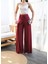 Munn Collection Keten Önü Çapraz Parçali Lasti̇kli̇ ve Bağcikli Geni̇ş Paça Pantolon 3
