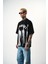 Erkek Immortal Baskılı Oversize T-Shirt Siyah 2