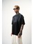 Erkek Res Studio Yazılı Oversize T-Shirt Siyah 2