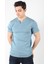 2122 Üç Düğme Hakim Yaka Ribana Modern Fit T-shirt 1