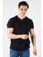 2122 Üç Düğme Hakim Yaka Ribana Modern Fit T-shirt 2