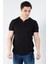 2122 Üç Düğme Hakim Yaka Ribana Modern Fit T-shirt 3