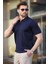 Polo Yaka Çizgili Fermuarlı Erkek T-Shirt 2