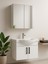Nova 80 cm %100 Mdf Beyaz Renkli, Oval Seramik Lavabolu, Banyo Dolabı Takımı – Aynalı Üst Modül, Yavaş Kapanır Menteşe 2