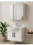 Nova 80 cm %100 Mdf Beyaz Renkli, Oval Seramik Lavabolu, Banyo Dolabı Takımı – Aynalı Üst Modül, Yavaş Kapanır Menteşe 3