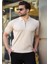 Polo Yaka Çizgili Fermuarlı Erkek T-Shirt 1
