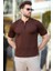 Polo Yaka Çizgili Fermuarlı Erkek T-Shirt 4