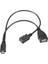 USB Dişi Micro USB Erkek-Dişi Y 20 cm Otg Kablo 1