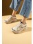 Kalın Taban Bağcıklı Fileli Kadın Sneakers 89-040-25 1