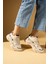 Kalın Taban Bağcıklı Fileli Kadın Sneakers 89-040-25 3
