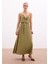 Kemerli Uzun Etek - Haki 1