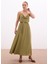 Kemerli Uzun Etek - Haki 4