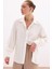 Nakış Detaylı Viskon Gömlek - Krem 1