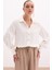 Nakış Detaylı Viskon Gömlek - Krem 4