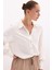 Nakış Detaylı Viskon Gömlek - Krem 5