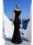 Munn Collection Kadın Dalgıç Kumaş V Yaka Fırfır Detaylı Maxi Boy Elbise 2