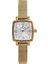 DKE.1.10844-2 Kare Kadran Hasır Kordon Metal Kasa 3 Atm Suya Dayanıklı Altın Renk Kadın Kol Saati 3