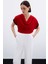 Kollar Taş Detaylı Salaş Bluz - Kırmızı 3