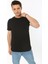 Erkek Siyah %100 Pamuk Regular Fit Bisiklet Yaka Kısa Kol Basic T-Shirt 3