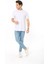 Erkek Beyaz %100 Pamuk Regular Fit Bisiklet Yaka Kısa Kol Basic T-Shirt 3