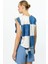 Arka Kısmı Bağlamalı Kareli Crop Bluz Mavı 03104 3