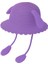 Kulakları Hareket Eden Çocuk Hasır Plaj Fötür Şapkası Mor 3