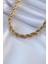316L Çelik Gold Renk Burgu Model 45 cm Kadın Kolye 2