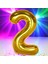 Gold 2 Rakam Folyo Balon Uçan Balona Helyum Gazına Uygun Yüksek Kalite 1 Metre Gold 2 Rakam Balon 1